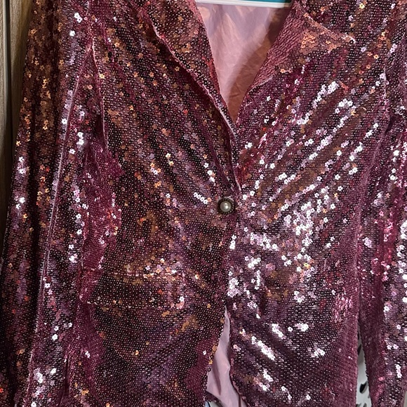 Sister Jane Recital Blazer In Pink Sequin - Picture 4 of 6